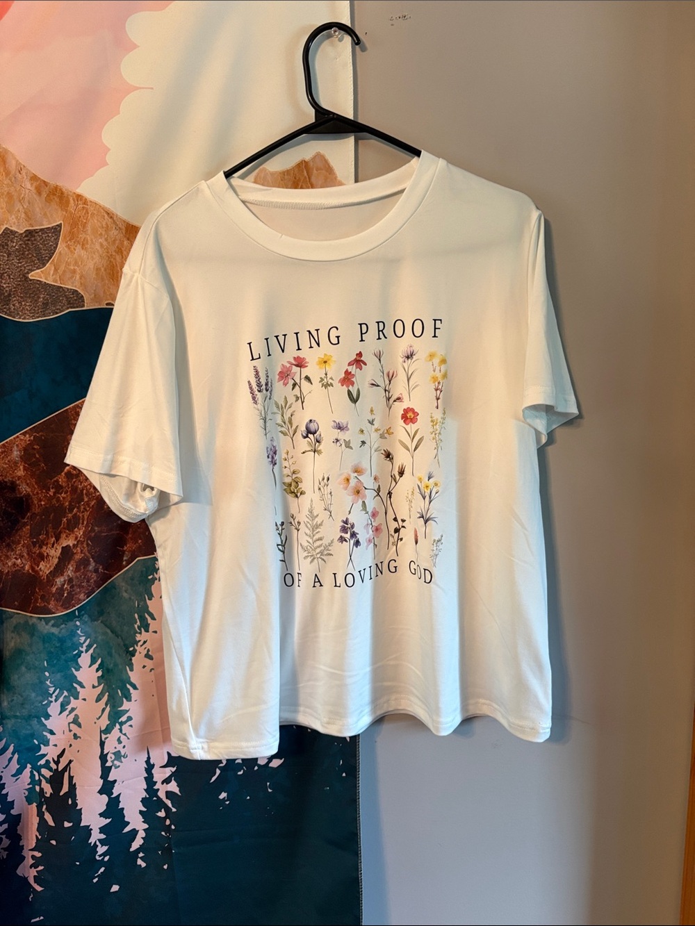 SHEIN White Floral Graphic Tee